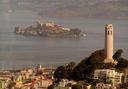 Coit Tower and Alcatraz from Mandarin Oriental Hotel, 46th Floor.